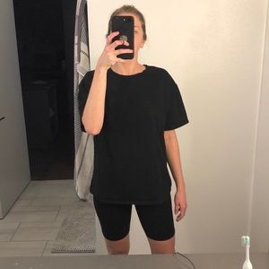 Black biker shorts set